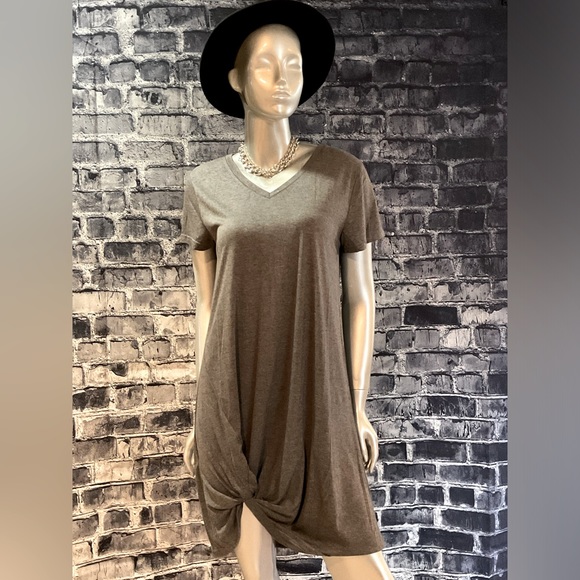 Gray Midi Lounge T Shirt Dress - Picture 6 of 7